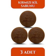 Sabunal Kırmızı Kil Sabunu 3 Adet - Geleneksel Doğal Cilt Bakım Sabunu