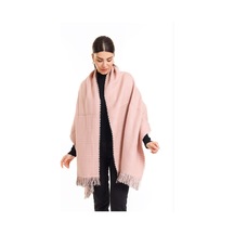 Çift Taraflı Ekoseli Yünlü Omuz Şalı - 70x190cm - Kışlık Şal 001