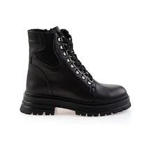 Siyah Hakiki Deri Kadın Bot & Bootie K02462040403 Siyah