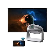 Heaven House Şarjlı Projeksiyon Cihazı Mini Projeksiyon Led Projektör Taşınabilir Projeksiyon Taşınır Projeksiyon Şarjlı Projeksiyon