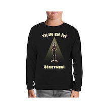 Yılın Öğretmeni Oscar Öğretmenler Günü Siyah Çocuk Sweatshirt Siyah