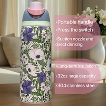 Brightnova White 32oz Paslanmaz Çelik Termos Sıcak Soğuk Korur Outdoor Macera Günlük Kullanım