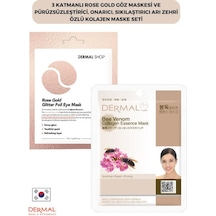 Dermal 3 Katmanlı Rose Gold Göz Maskesi + Arı Zehri Özlü Kolajen Maskesi 23 G