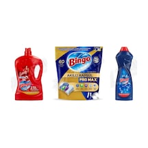 Bingo Yüzey Temzileyici 2,5 L + Pro Tablet 60'lı + Amonyaklı Krem 750 Ml 3'lü Set Diğer