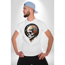 Kuru Kafa Kristal Unisex Unisex Beyaz Organik Baskılı T-shirt Penye Yüksek Kalite Beyaz