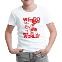 One Piece - We Go To The New World Beyaz Çocuk Tshirt