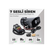 Her Araca Uyumlu 7 Sesli Megafonlu Konuşmalı Oto Siren