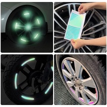 Beyaz 20 Adet Araba Tekerleği Yansıtıcı Etiket Lastik Tekerlek Göbeği Yansıtıcı Etiket Kişiselleştirilmiş Vücut Aydınlık Çıkartmalar 20pcs