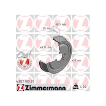 Zimmermann 430.1780.20 Arka Kampana Astra G 98 09 Combo C 01 11 Astra F Sw 91 98 230x265x57x69x4dl 93189219 568063