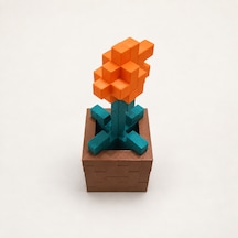 Piksel Gelincik Biblo - 3d Baskı, Minecraft Esintili Turuncu