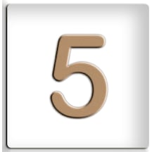 4.2 Cm Metal Altın Sarı Renk Kapı Numarası - Kendinden Yapışkanlı No 5