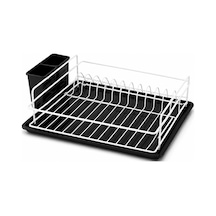 En Çok Tercih Edilen Daldırma Termo Plastik Kaplama Bulaşıklık Paslanmaz & Kararma Yapmaz Ultra Geniş Kapasiteli Tabaklık Su Tutmayan Tepsi Premium Mutfak Kurutmalık 45,5x35,5 Cm-beyaz Beyaz