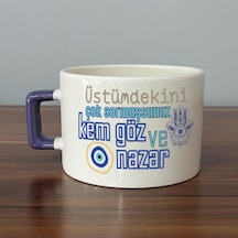 Üstümdekini Çok Sormuşsunuz Baskılı Mor Kulplu C Fincan