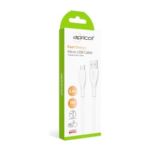 Apricot APC-A120M Micro USB 1 M 2.4A Şarj ve Data Kablosu