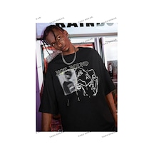Startmore Unisex Siyah Not Bound Baskılı Oversize Bisiklet Yaka Siyah