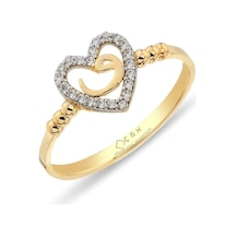 Çgk Çiğdem Gürel Kuyumculuk Vav Kalp Altın Yüzük Sarı