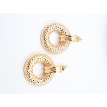 Gold Çelik Küpe 3 Cm Çok Renkli