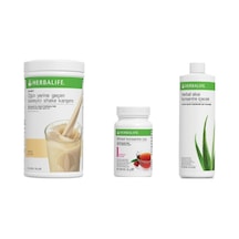 Herbalife Süper Başlangıç Seti Vanilya Shake 550gr Aloe473ml 50gr Ahududu Aromalı Çay