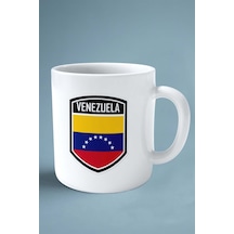 Venezuela Bayrak Baskılı Kupa Bardak Çift Taraflı Kişiye Özel Model 2 Çok Renkli
