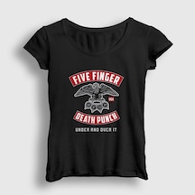 Presmono Kadın Eagle Five Finger Death Punch T-shirt Siyah