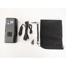 Carub BR249 13 30 12V 120Psi USB Typ-C 60 W Şarjlı Hava Kompresörü + 5 Aparat