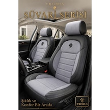 Opel Crossland 2017 Sonrası Uyumlu Süvari Serisi Gri Siyah Premium Tay Tüyü Koltuk Kılıfı