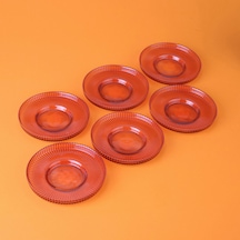 Kitchen 6'lı Çay Tabağı - Amber - 12 Cm Renkli