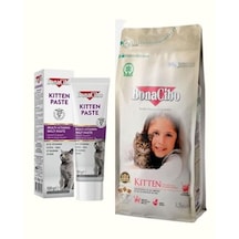 Bonacibo Yavru Kedi Başlangıç Seti: Tavuklu Kuru Mama 1.5 Kg Ve Kitten Paste Multivitamin Macun 100g