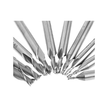HSS Düz Shank 2 Flüt End Mill Kesici CNC Matkap Ucu 10 lu Set 1.5