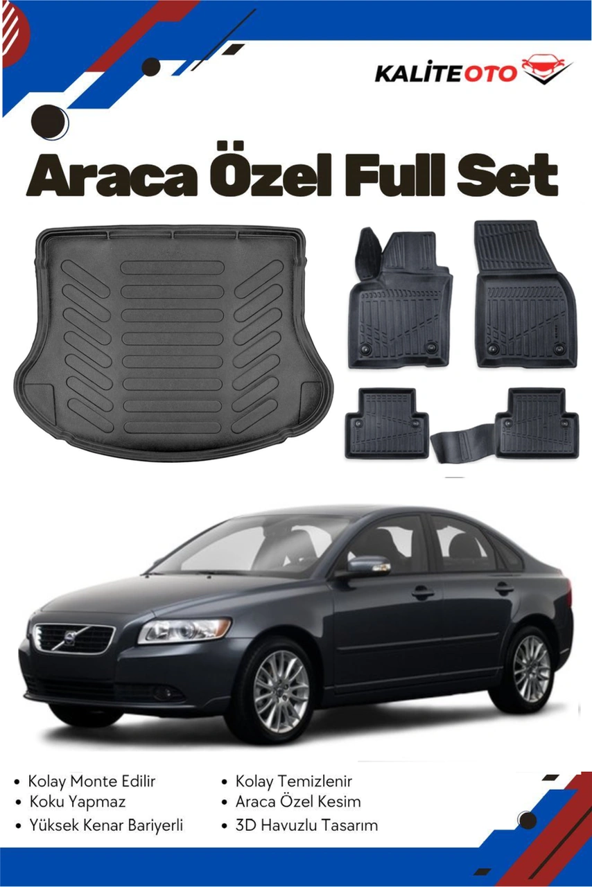 Volvo S40 2004 Model Yumuşak Paspas+bagaj Havuzu Seti