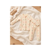 Cerenbebe Kız Çocuk Pijama Takımı Kuzu Desenli Krem