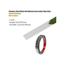 Gateesat Aynalı Çelik Yapışkan Metal Şerit 5m Titanyum Gümüş Tv Duvar Dekor