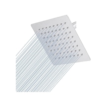 Mayaglory 25x25 Cm Kare Paslanmaz Çelik Tepe Duş Başlığı - Kireç Önleyici Silikon Nozullu, Ultra İnce Tasarım, Çok Renkli