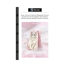 Özel Tasarım Nimmy Magsafe Stand Ve Kartlık Pink Ragdoll 3d Standlı Model Pembe Kapak Telefon Standı