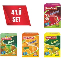 Altıncezve Tek İçimlik Portakal + Limon + Kuşburnu + Kivi İçecek Tozu 4'lü