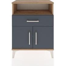 Arges Komodin Tek Raflı 2 Çekmeceli 2 Kapaklı 60x30x80 Çam-an... Çam