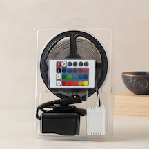 Jenerik 5m Rgb Şerit Led Ip65 Kumandalı Adaptörlü Smd2835 54 Led/m Çok Renkli