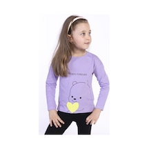 Toontoy Kids Toontoy Kız Çocuk Baskılı Tişört Lila
