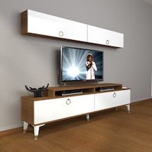 Decoraktiv Ekoflex 5 Mdf Gold Tv Ünitesi Tv Sehpası - Ceviz Beyaz Ceviz - Beyaz