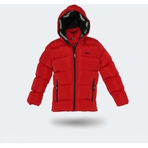 Slazenger NEONS Çocuk Kapüşonlu Şişme Kırmızı Mont & Kaban