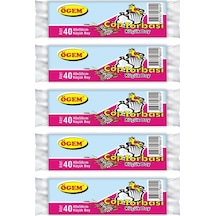 Ögem Küçük Boy Beyaz Çöp Torbası 40 X 50 Cm - 40 Lı 5 Rulo