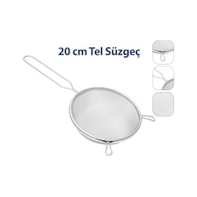 20cm Tel Süzgeç Metal Saplı Kulaklı 5468 Çok Renkli