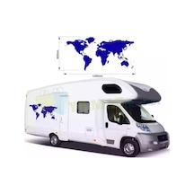 Karavan Çekme Dünya Haritası Oto Sticker Araba Araç Yapıştırma 125 X 60 Cm