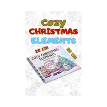 Yılbaşı Cozy Christmas Elements 20x20 Cm Büyük Boyama Kitabı, Çocuklar Ve Yetişkinler İçin