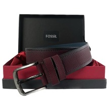 Fossil Bordo Suni Deri 4,5 Cm Erkek Kemeri-125cm