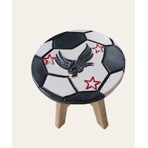 Beşiktaş Fanatik El Yapımı Ahşap Tabure