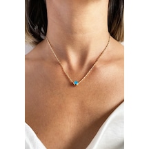 Nazar Boncuklu Minimal Gold Kolye Altın
