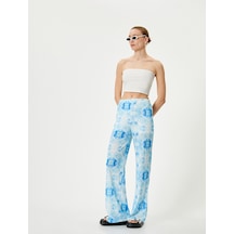 Koton Bol Paça Pantolon Batik Desenli Normal Bel Mavi Desenli 4sak40011ek Mavi