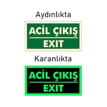 Acil Çıkış Exit Levhası Fotolümenli Fosforlu