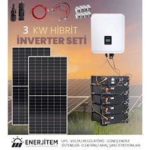 Enerjitem Hibrit Akülü 3 Kw Güneş Enerjisi Solar Paket,tümmalzeme